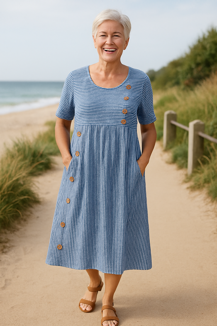Alessira Striped Midi Dress