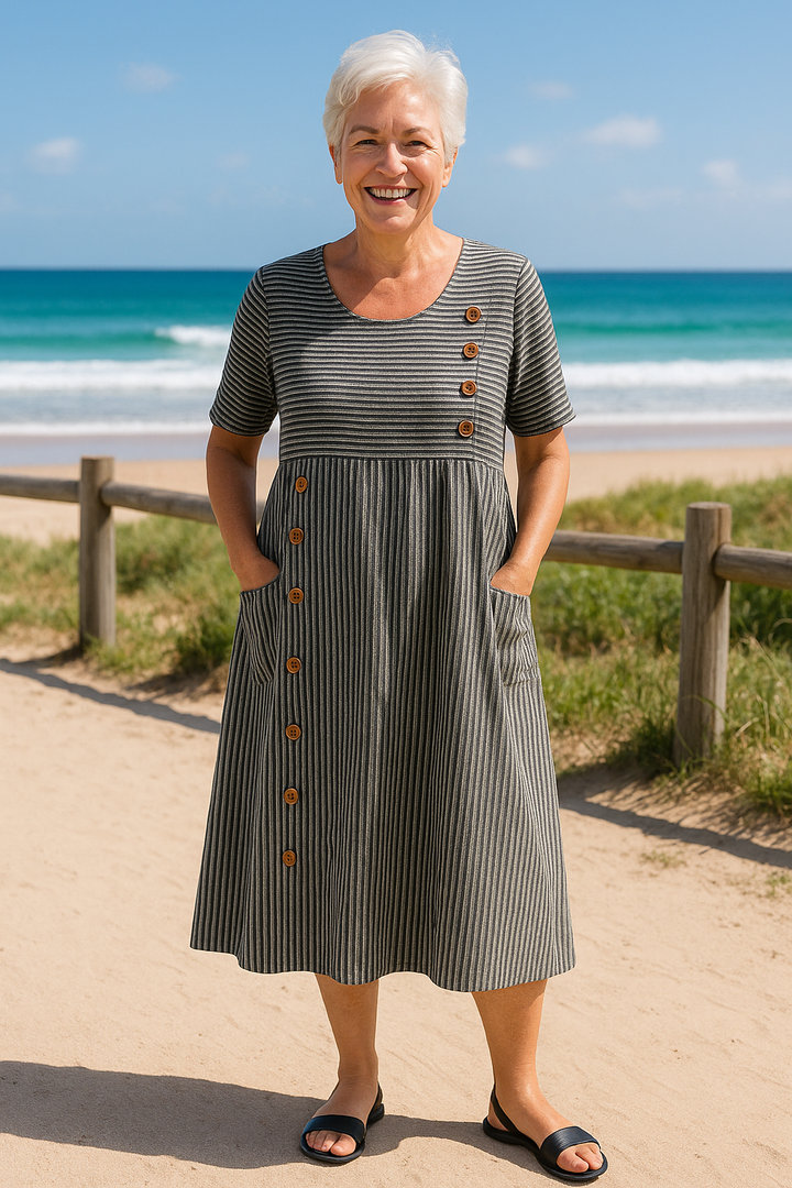 Alessira Striped Midi Dress