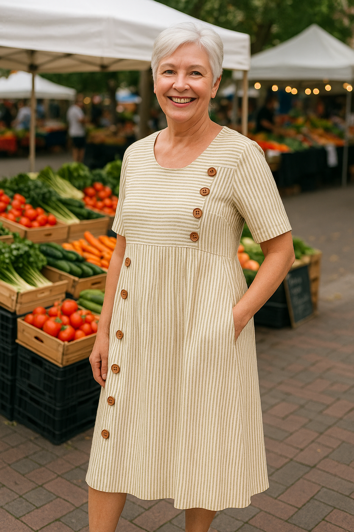 Alessira Striped Midi Dress
