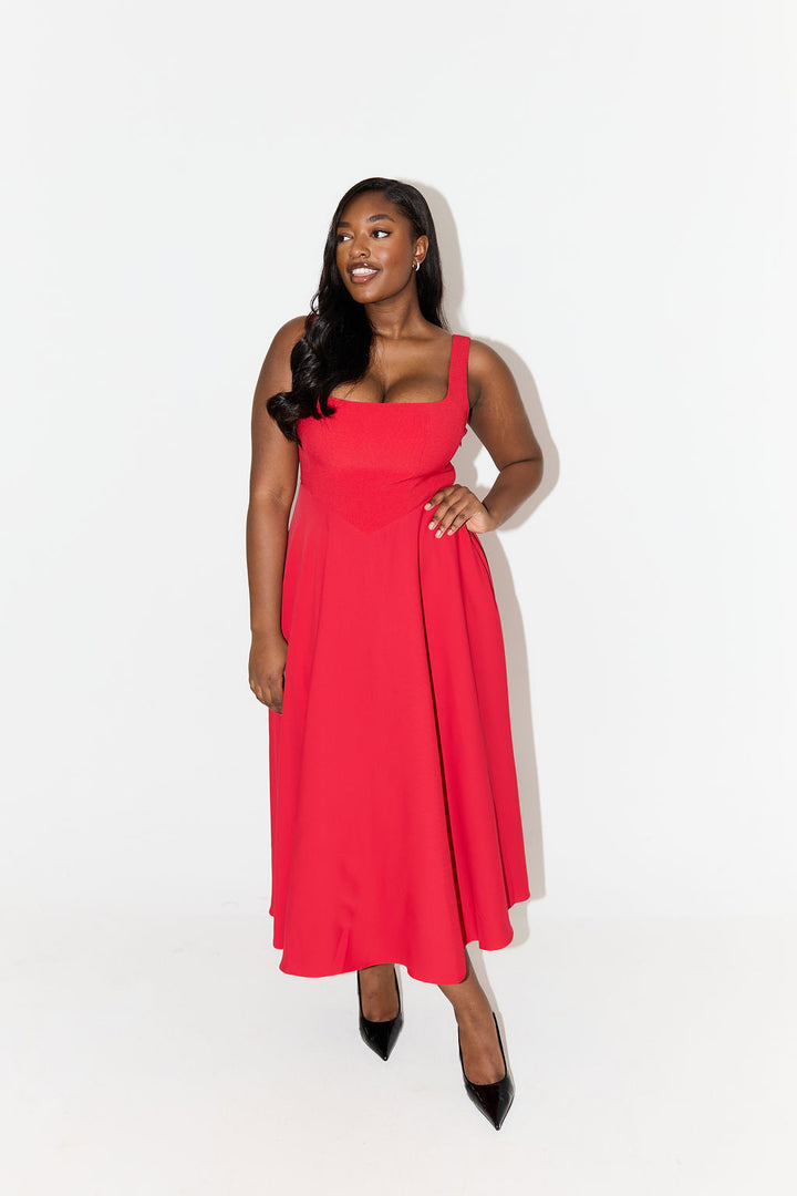 Maréva – Elegant Midi Flow Dress