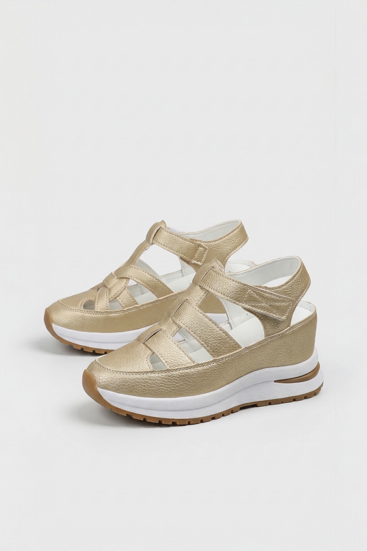 Elara Velcro Wedge Sandals