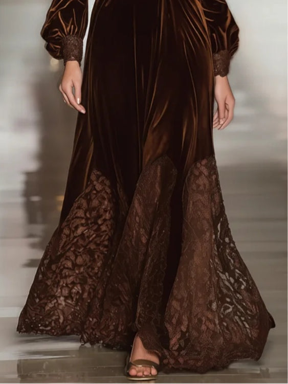 Valentina Suede Luxe Maxi Dress