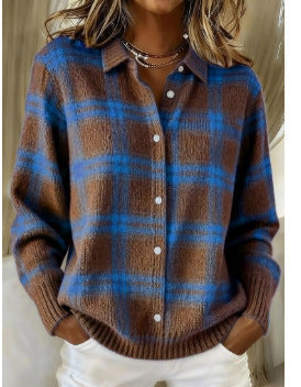 Liz | Soft Check Pattern Cardigan