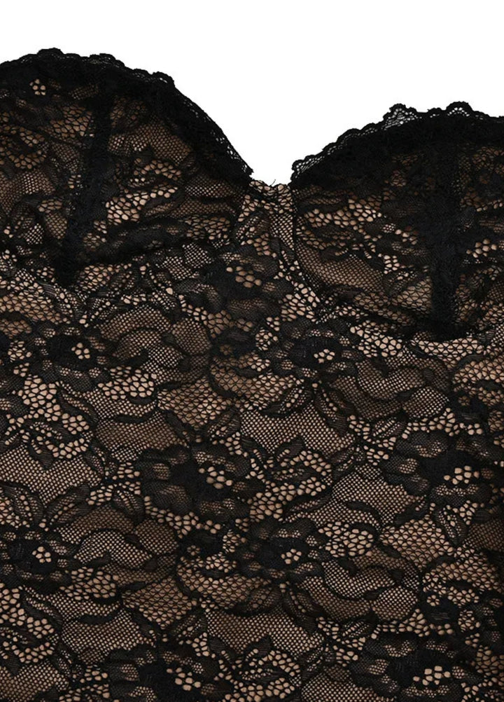 Selene Noir Lace Maxi Dress