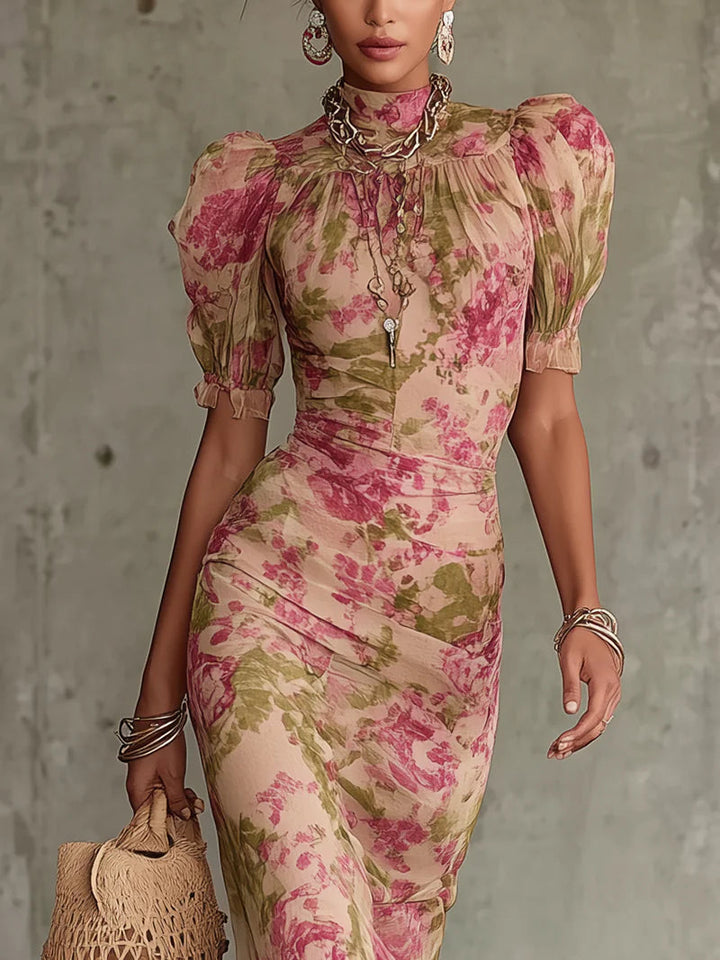 Rosalina Vintage Rose Maxi Dress
