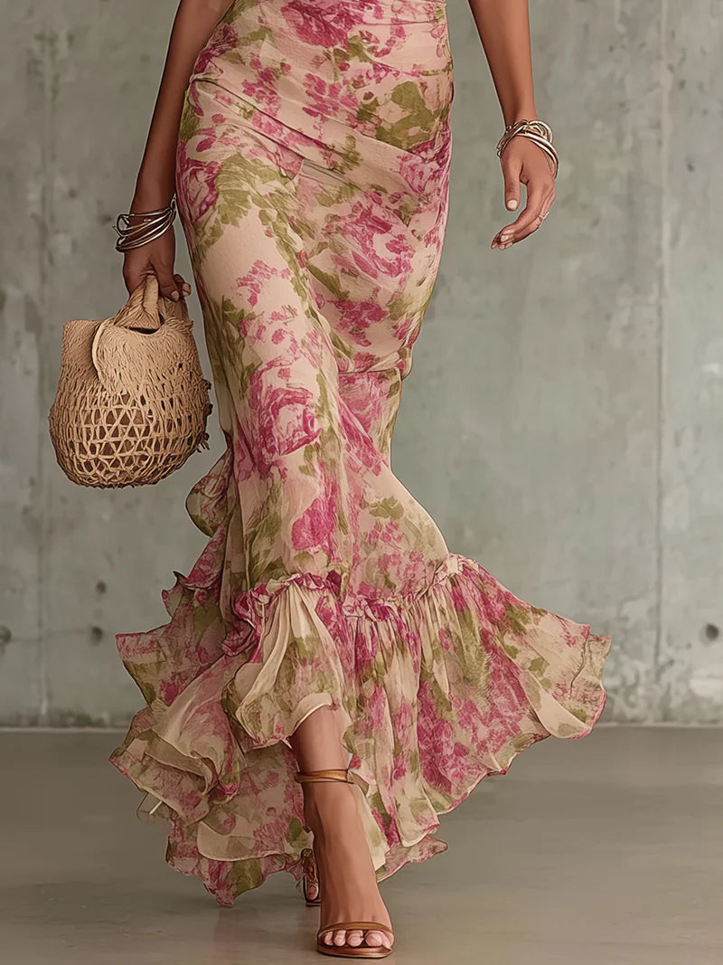Rosalina Vintage Rose Maxi Dress