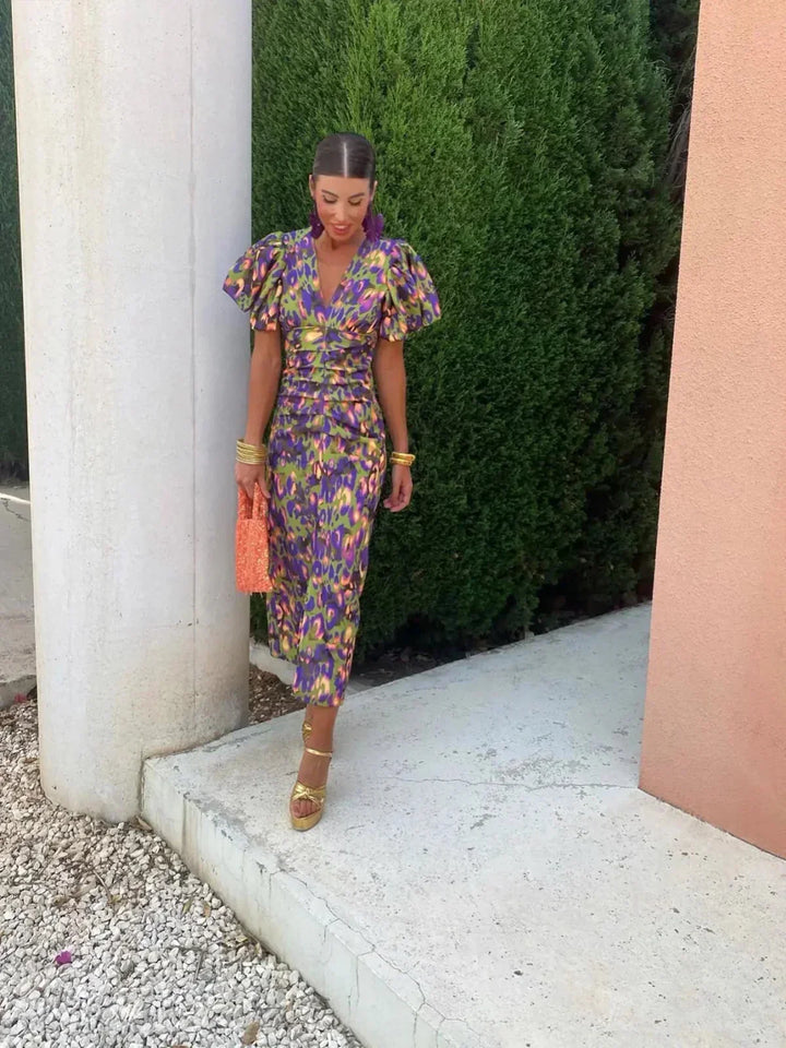 Eliza | Women’s Puff Sleeve Printed Dress